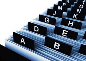 Folders organised in alphabetical order