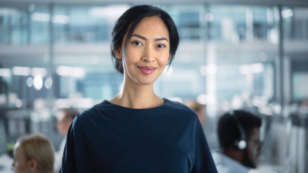 Smiling woman in an office