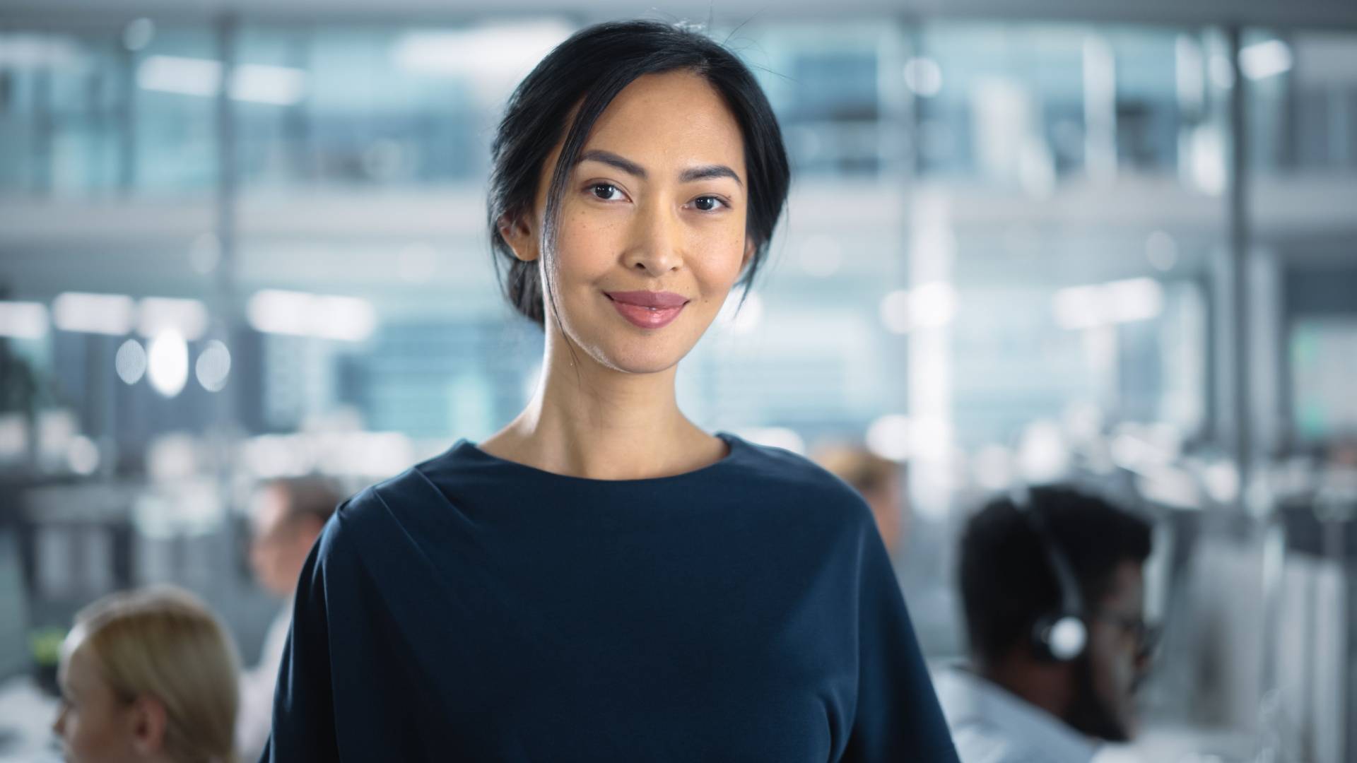 Smiling woman in an office