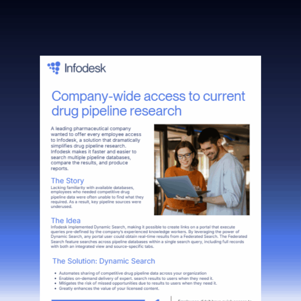 Company-wide access to current drug pipeline research