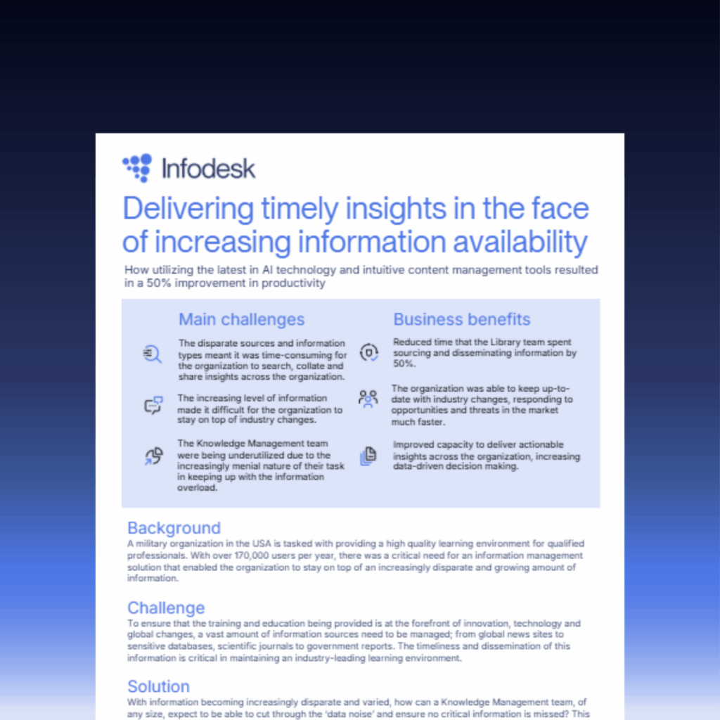 Delivering timely insights in the face of increasing information availability