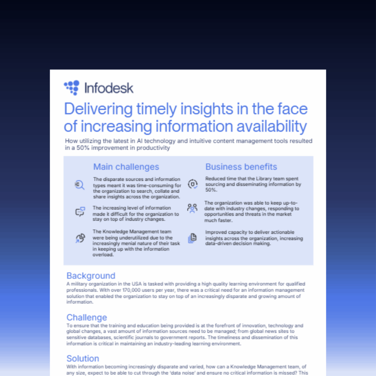 Delivering timely insights in the face of increasing information availability