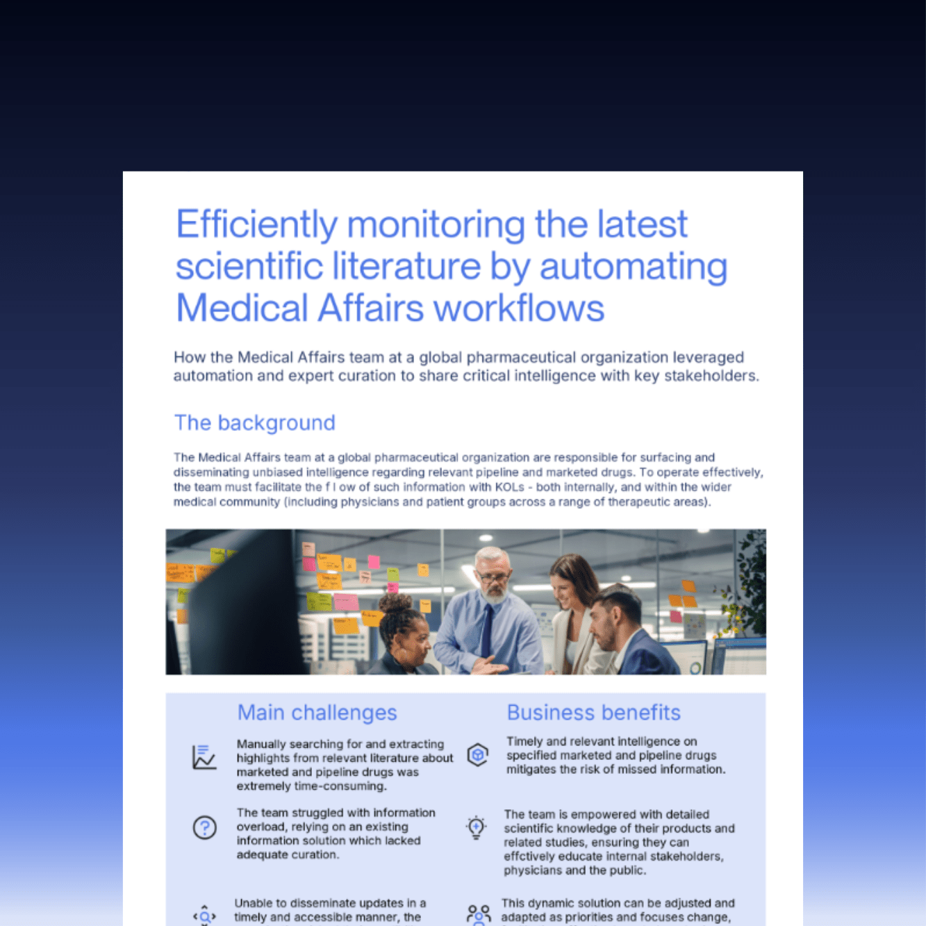Efﬁciently monitoring the latest scientiﬁc literature by automating Medical Affairs workﬂows