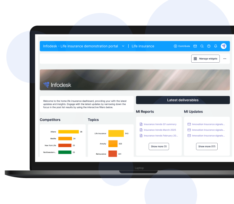 InfoDesk platform dashboard