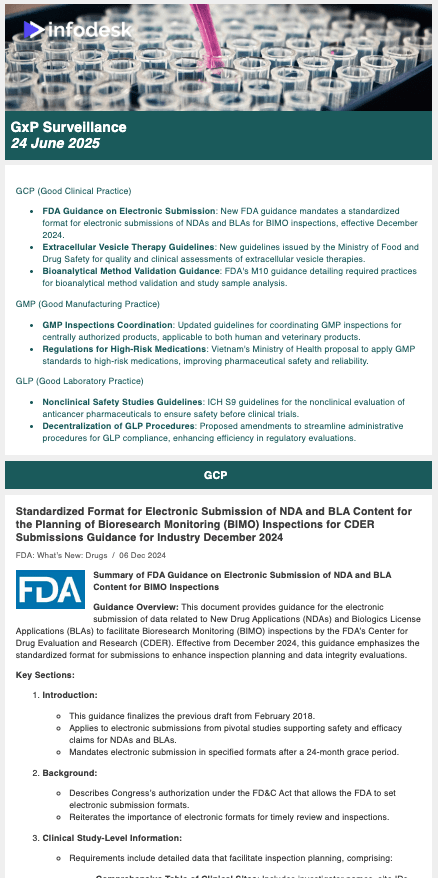 InfoDesk GxP surveillance newsletter