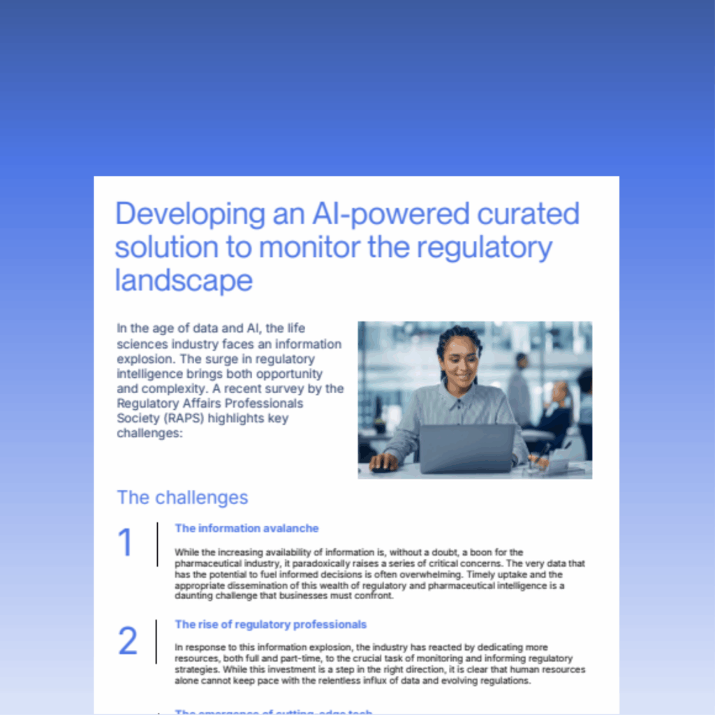 Developing an AI-powered curated solution to monitor the regulatory landscape